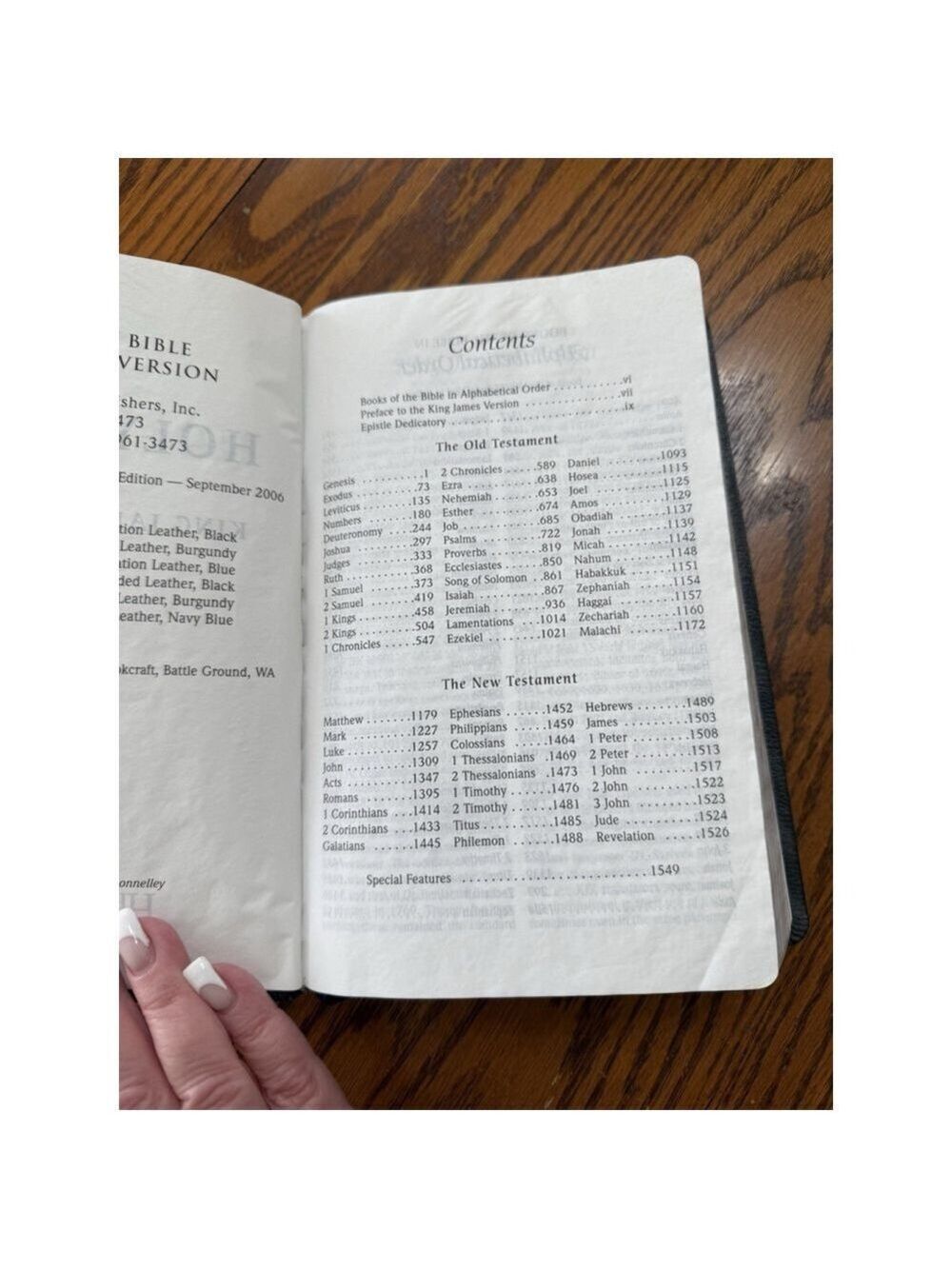Holy Bible New King James Version Red Letter Bonded Leather Silver Edge 9x5 - Picture 7 of 12